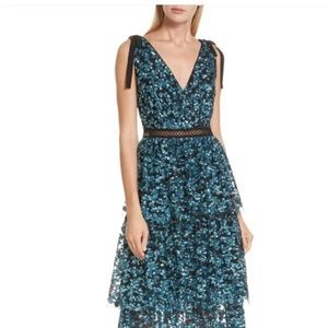 NWT Self-portrait sequinned tulle dress!